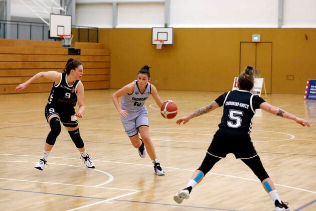 05.01.2022, Damen Basketball, DBBL Pokal, Viertelfinal, Saison 2021 2022, Damen, Chemcats Chemnitz - Rheinland Lions Jessica Kluge, ChemCats Chemnitz Chemnitz Sporthalle am Schlossteich Sachsen Germany