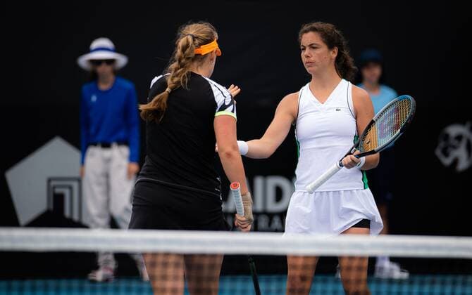 Mandatory Credit: Photo by Rob Prange Shutterstock (12683873dr) Ulrikke Eikeri of Norway & Anna Blinkova of Russia playing doubles at the 2022 Adelaide International WTA, Tennis Damen 500 tennis tournament Adelaide International, Tennis, Memorial Drive Tennis Centre, Adelaide, Australia - 06 Jan 2022 Adelaide International, Tennis, Memorial Drive Tennis Centre, Adelaide, Australia - 06 Jan 2022  Copyright: xRobxPrange Shutterstockx 12683873dr