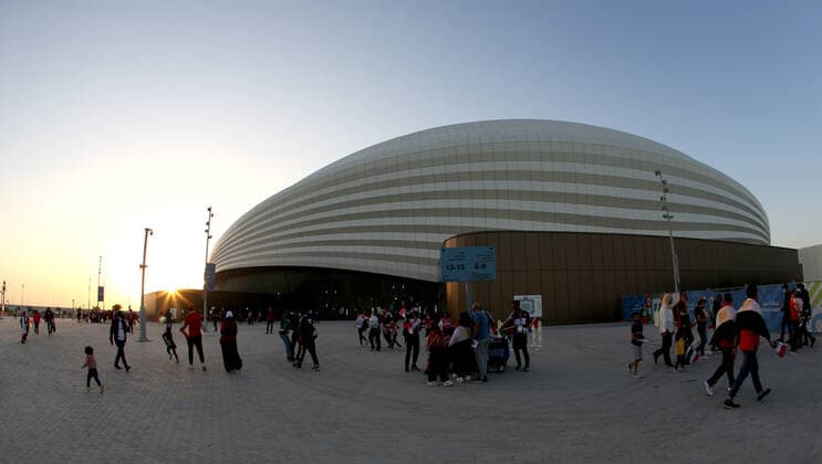 General view outside the Al Janoub Stadium in Al-Wakrah, Qatar, taken during sunset in the FIFA Arab Cup in the build up to the 2022 FIFA World Cup, WM, Weltmeisterschaft, Fussball Photo by 11 12 2021  Copyright: xx