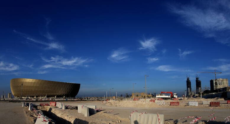 FIFA FuÃŸball WM 2022, SportstÃ¤tten, Lusail Iconic Stadion General view outside the Lusail National Stadium in Lusail, Qatar. Taken during the FIFA Arab Cup in the build up to the 2022 FIFA World Cup, WM, Weltmeisterschaft, Fussball Photo by 17 02 2021  Copyright: xx