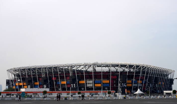FIFA FuÃŸball WM 2022, SportstÃ¤tten, Stadium 974 General view outside the Stadium 974 in Doha, Qatar. Taken during the FIFA Arab Cup in the build up to the 2022 FIFA World Cup, WM, Weltmeisterschaft, Fussball Photo by 15 12 2021  Copyright: xx
