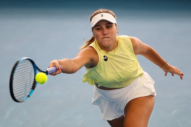 TENNIS ADELAIDE INTERNATIONAL, Sofia Kenin of the USA during her match against Ash Barty of Australia on Day 5 of the the Adelaide International Tennis Tournament, at Memorial Drive, in Adelaide, Friday, January 7, 2022. ( NO ARCHIVING, EDITORIAL USE ONLY, NO USE IN BOOKS WITHOUT CONSENT ADELAIDE SA AUSTRALIA  Copyright: xMATTxTURNERx 20220107001611437157