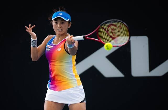 Mandatory Credit: Photo by Rob Prange Shutterstock (12683874bc) Misaki Doi of Japan in action during the quarterfinal at the 2022 Adelaide International WTA, Tennis Damen 500 tennis tournament Adelaide International, Tennis, Memorial Drive Tennis Centre, Adelaide, Australia - 07 Jan 2022 Adelaide International, Tennis, Memorial Drive Tennis Centre, Adelaide, Australia - 07 Jan 2022  Copyright: xRobxPrange Shutterstockx 12683874bc
