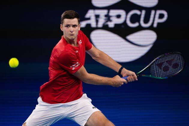 TENNIS ATP, Tennis Herren CUP, Hubert Hurkacz of Team Poland in action during his Semi-Final match against Roberto Bautista Agut of Team Spain on Day 7 of the ATP Cup tennis tournament at the Ken Rosewall Arena in Sydney, Friday, January 7, 2022. ( NO ARCHIVING, EDITORIAL USE ONLY, NO USE IN BOOKS WITHOUT CONSENT SYDNEY NSW AUSTRALIA  Copyright: xJAMESxGOURLEYx 20220107001611478837