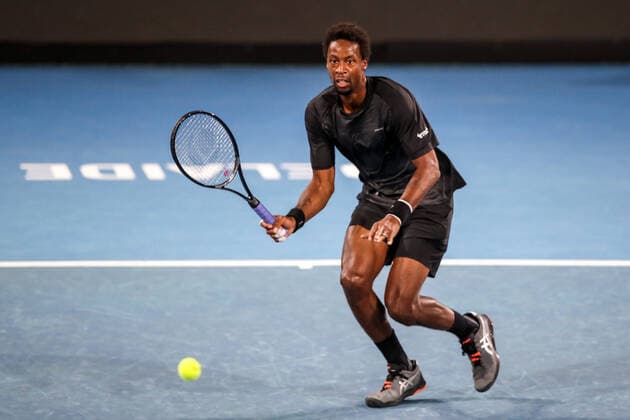 TENNIS ADELAIDE INTERNATIONAL, Gael Monfils of France during his Semi Final match against Thanasi Kokkinakis of Australia on Day 6 of the Adelaide International Tennis Tournament, at Memorial Drive, in Adelaide, Saturday, January 8, 2022. ( NO ARCHIVING, EDITORIAL USE ONLY, NO USE IN BOOKS WITHOUT CONSENT ADELAIDE SA AUSTRALIA  Copyright: xMATTxTURNERx 20220108001611746035