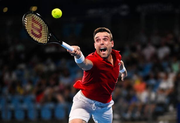 Mandatory Credit: Photo by James Gourley Shutterstock (12745941ay) Roberto Bautista Agut of Team Spain in action during his Final match Team Canada ATP, Tennis Herren Cup Final, Tennis, Ken Rosewall Arena, Sydney, Australia - 09 Jan 2022 ATP Cup Final, Tennis, Ken Rosewall Arena, Sydney, Australia - 09 Jan 2022  Copyright: xJamesxGourley Shutterstockx 12745941ay