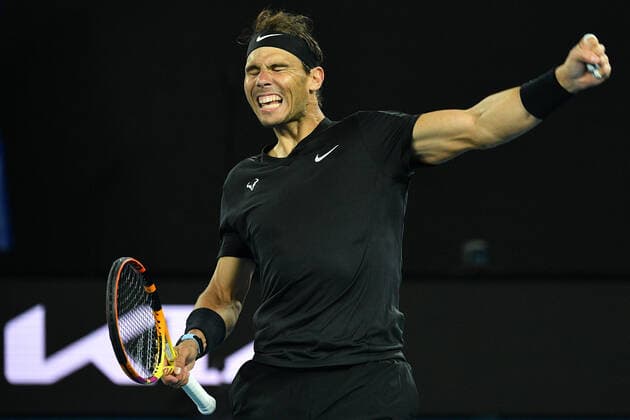 TENNIS MELBOURNE SUMMER SET, Rafael Nadal of Spain reacts after defeating Maxime Cressy of the U.S at the conclusion of the men?s final match on Day 7 of the Melbourne Summer Set tennis tournament at Melbourne Park in Melbourne, Sunday, January 9, 2022. ( NO ARCHIVING, EDITORIAL USE ONLY, NO USE IN BOOKS WITHOUT CONSENT MELBOURNE VIC AUSTRALIA  Copyright: xJAMESxROSSx 0146987411st