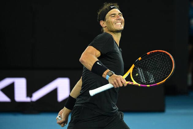TENNIS MELBOURNE SUMMER SET, Rafael Nadal of Spain reacts after defeating Maxime Cressy of the U.S at the conclusion of the men?s final match on Day 7 of the Melbourne Summer Set tennis tournament at Melbourne Park in Melbourne, Sunday, January 9, 2022. ( NO ARCHIVING, EDITORIAL USE ONLY, NO USE IN BOOKS WITHOUT CONSENT MELBOURNE VIC AUSTRALIA  Copyright: xJAMESxROSSx 0146987416st