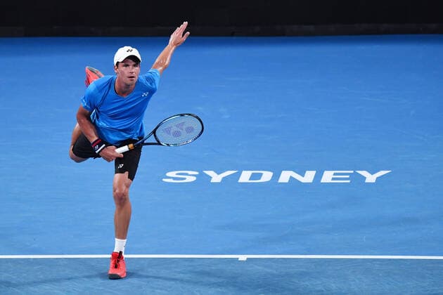 SYDNEY TENNIS CLASSIC, Daniel Altmaier of Germany in action against Fabio Fognini on Day 1 of the Sydney Tennis Classic at Sydney Olympic Park in Sydney, Monday, January 10, 2022. ( NO ARCHIVING, EDITORIAL USE ONLY, NO USE IN BOOKS WITHOUT CONSENT SYDNEY NSW AUSTRALIA  Copyright: xDEANxLEWINSx 20220110001612264053