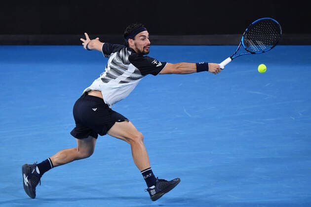 SYDNEY TENNIS CLASSIC, Fabio Fognini of Italy in action against Daniel Altmaier of Germany on Day 1 of the Sydney Tennis Classic at Sydney Olympic Park in Sydney, Monday, January 10, 2022. ( NO ARCHIVING, EDITORIAL USE ONLY, NO USE IN BOOKS WITHOUT CONSENT SYDNEY NSW AUSTRALIA  Copyright: xDEANxLEWINSx 20220110001612264504