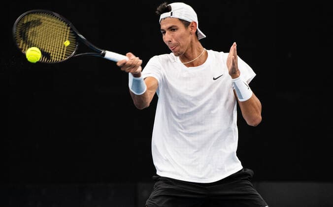 SYDNEY TENNIS CLASSIC, Alexei Popyrin of Australia in action during his First Round match against Pedro Martinez of Spain on Day 2 of the Sydney Tennis Classic at Ken Rosewall Arena, in Sydney, Tuesday, January 11, 2022. ( NO ARCHIVING, EDITORIAL USE ONLY, NO USE IN BOOKS WITHOUT CONSENT SYDNEY NSW AUSTRALIA  Copyright: xJAMESxGOURLEYx 20220111001612474934