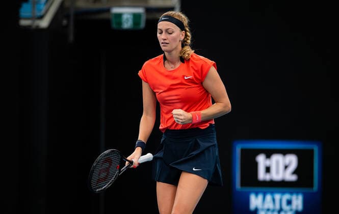January 10, 2022, SYDNEY, AUSTRALIA: Petra Kvitova of the Czech Republic in action during the first round of the 2022 Sydney Tennis Classic WTA, Tennis Damen 500 tennis tournament against Arantxa Rus of the Netherlands SYDNEY AUSTRALIA - ZUMAa181 20220110_zaa_a181_031 Copyright: xRobxPrangex