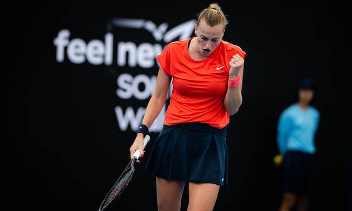 January 10, 2022, SYDNEY, AUSTRALIA: Petra Kvitova of the Czech Republic in action during the first round of the 2022 Sydney Tennis Classic WTA, Tennis Damen 500 tennis tournament against Arantxa Rus of the Netherlands SYDNEY AUSTRALIA - ZUMAa181 20220110_zaa_a181_051 Copyright: xRobxPrangex
