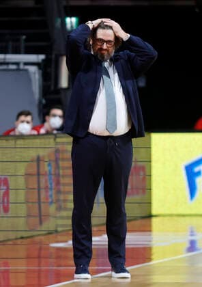 11.01.2022, Basketball Euroleague, FC Bayern vs Zalgiris Kaunas, Audi Dome Muenchen, im Bild: Trainer Andrea Trinchieri (FCB Basketball)