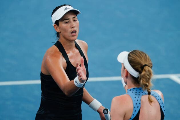Garbi–e Muguruza of Spain defeats Ekaterina Alexandrova of Russia Round of 16 match during the Sydney Tennis Classic 2022 at Sydney Olympic Park Tennis Centre, Sydney, Australia on 12 January 2022. Copyright: xPeterxDovganx 30470256