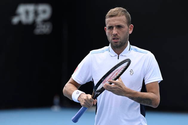 12th January 2022: Sydney Olympic Park, Sydney, Australia; Sydney Tennis Classic, Day 4: Daniel Evans of Great Britain during a break in play against Pedro Martinez of Spain  ActionPlus12355593 NigelxOwen