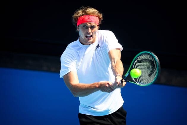 Sport Bilder des Tages German Alexander Zverev ATP, Tennis Herren 3) pictured at a training session ahead of the Australian Open tennis Grand Slam, Wednesday 12 January 2022 in Melbourne Park, Melbourne, Australia. The 2022 edition of the Australian Grand Slam takes place in the ongoing pandemic. PATRICKxHAMILTON  x3172001x