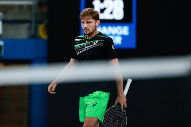 David Goffin of Belgium looks on against Denis Kudla of USA during the Sydney Tennis Classic 2022 at Sydney Olympic Park Tennis Centre, Sydney, Australia on 12 January 2022. Copyright: xPeterxDovganx 30470292