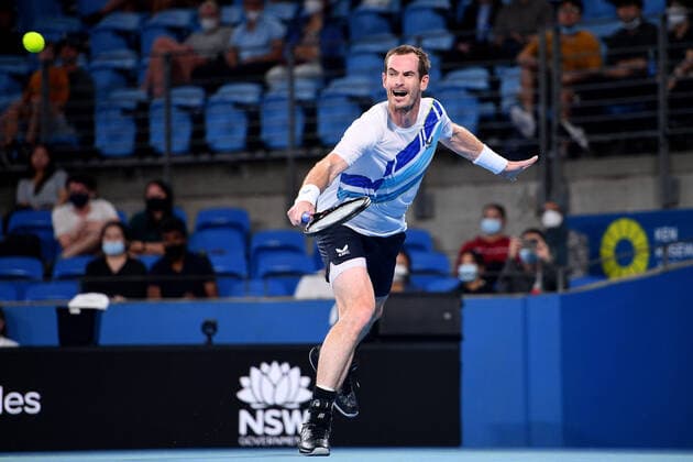 SYDNEY TENNIS CLASSIC, Andy Murray of Great Britain in action during his Round of 16 match against Nikoloz Basilashvili of Georgia on Day 3 of the Sydney Tennis Classic at Sydney Olympic Park in Sydney, Wednesday, January 12, 2022. ( NO ARCHIVING, EDITORIAL USE ONLY, NO USE IN BOOKS WITHOUT CONSENT SYDNEY NSW AUSTRALIA  Copyright: xDANxHIMBRECHTSx 20220112001612767703