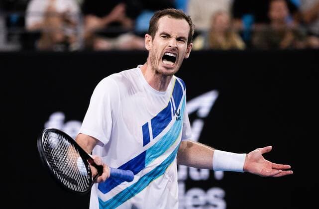 Mandatory Credit: Photo by Shutterstock (12757262en) Andy Murray reacts during his round of 16 match Sydney Tennis Classic, Day 4, Tennis, Olympic Park, Sydney, Australia - 12 Jan 2022 Sydney Tennis Classic, Day 4, Tennis, Olympic Park, Sydney, Australia - 12 Jan 2022 Copyright: xShutterstockx 12757262en