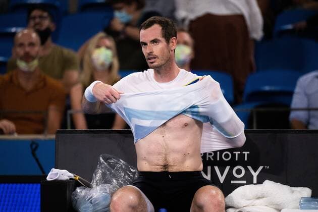 Mandatory Credit: Photo by Shutterstock (12757262er) Andy Murray during his round of 16 match Sydney Tennis Classic, Day 4, Tennis, Olympic Park, Sydney, Australia - 12 Jan 2022 Sydney Tennis Classic, Day 4, Tennis, Olympic Park, Sydney, Australia - 12 Jan 2022 Copyright: xShutterstockx 12757262er