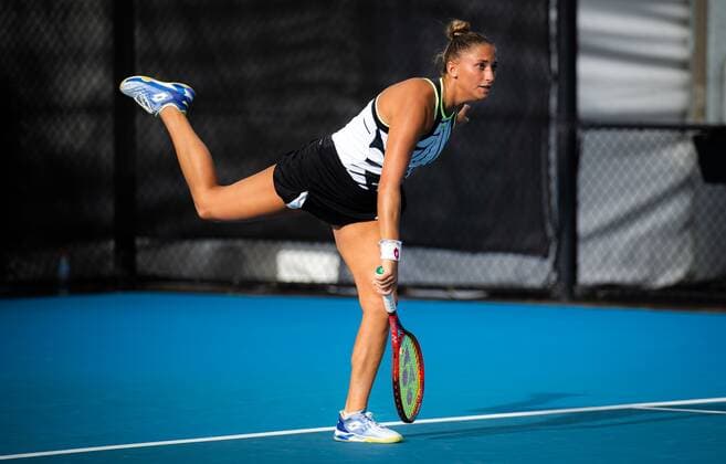 Mandatory Credit: Photo by Rob Prange Shutterstock (12751288cu) Panna Udvardy of Hungary playing doubles at the 2022 Sydney Tennis Classic WTA, Tennis Damen 500 tennis tournament Sydney Tennis Classic, Day 4, Tennis, Olympic Park, Sydney, Australia - 13 Jan 2022 Sydney Tennis Classic, Day 4, Tennis, Olympic Park, Sydney, Australia - 13 Jan 2022  Copyright: xRobxPrange Shutterstockx 12751288cu