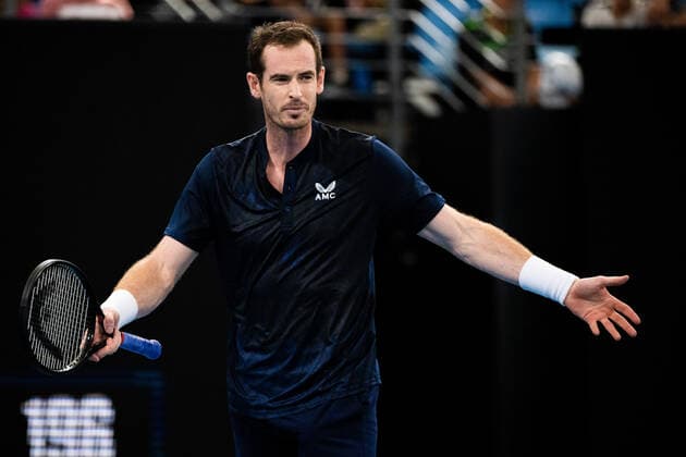 SYDNEY TENNIS CLASSIC, Andy Murray of Great Britain reacts during his quarter final match against David Goffin of Belgium on Day 4 of the Sydney Tennis Classic at Ken Rosewall Arena, in Sydney, Thursday, January 13, 2022. ( NO ARCHIVING, EDITORIAL USE ONLY, NO USE IN BOOKS WITHOUT CONSENT SYDNEY NSW AUSTRALIA  Copyright: xJAMESxGOURLEYx 20220113001613012603