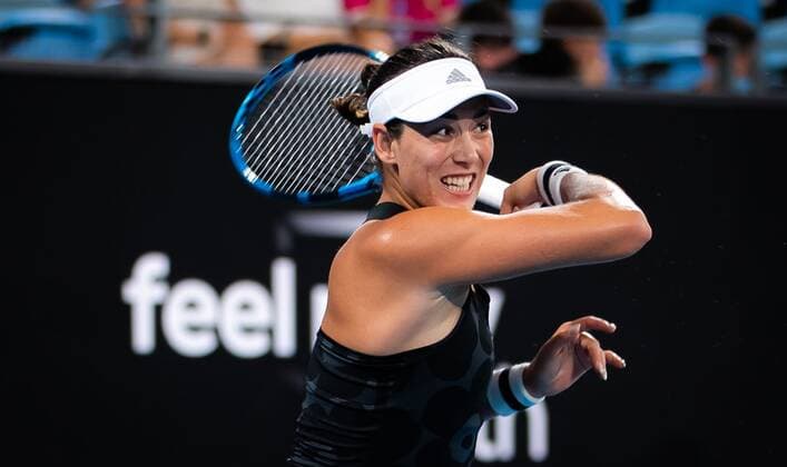 Mandatory Credit: Photo by Rob Prange Shutterstock (12751288dz) Garbine Muguruza of Spain in action during the quarter-final of the 2022 Sydney Tennis Classic WTA, Tennis Damen 500 tennis tournament Sydney Tennis Classic, Day 4, Tennis, Olympic Park, Sydney, Australia - 13 Jan 2022 Sydney Tennis Classic, Day 4, Tennis, Olympic Park, Sydney, Australia - 13 Jan 2022  Copyright: xRobxPrange Shutterstockx 12751288dz
