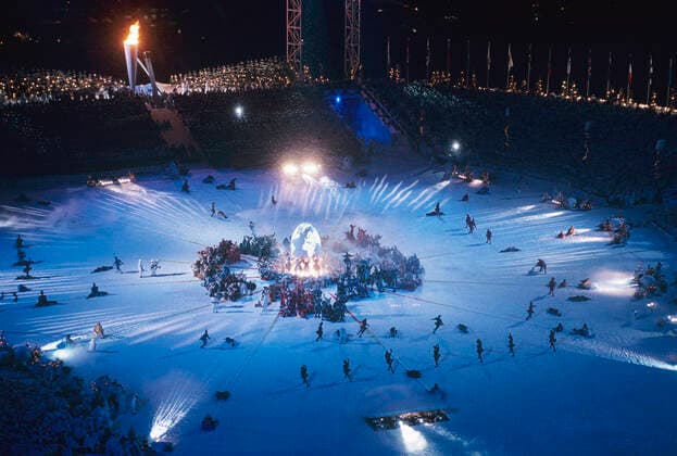 Opening ceremony for Olympic Games, Olympische Spiele, Olympia, OS in Lillehammer 482576 12.02.1994 Opening ceremony for XVII Winter Olympic Games in Lillehammer, Norway. Sergey Guneev Sputnik Norway  Copyright: xSergeyxGuneevx