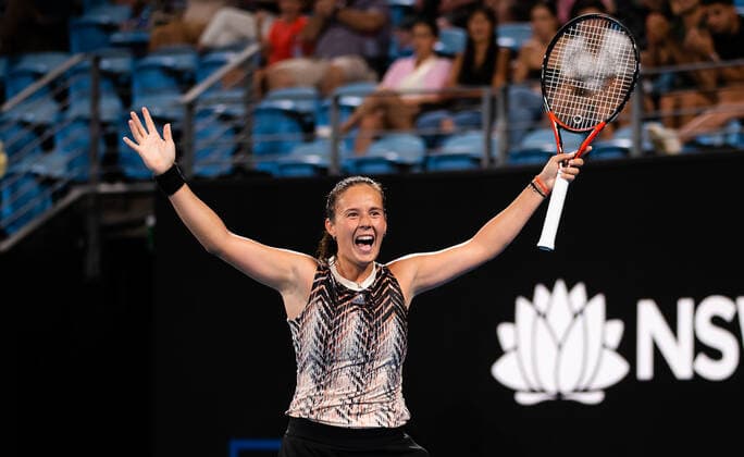 January 13, 2022, SYDNAY, AUSTRALIA: Daria Kasatkina of Russia in action during the quarter-final of the 2022 Sydney Tennis Classic WTA, Tennis Damen 500 tennis tournament against Garbine Muguruza of Spain SYDNAY AUSTRALIA - ZUMAa181 20220113_zaa_a181_171 Copyright: xRobxPrangex