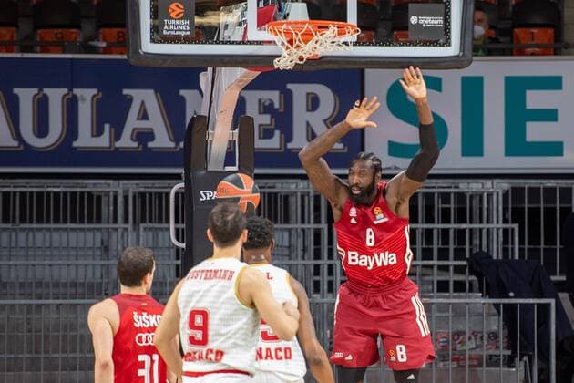 Othello Hunter 8 (FC Bayern), FC Bayern Basketball vs. AS Monaco Basket, Euroleague, 13.01.2022 Muenchen Bayern Deutschland