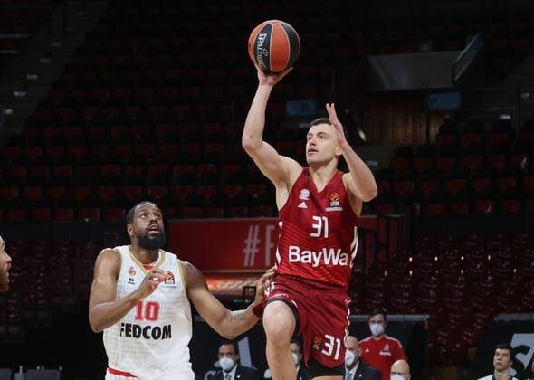 Bayerns 31 Zan Mark SISKO. Basketball, FC Bayern - Monaco, am 13.01.2022, Basketball Euroleague, FC Bayern Basketball - AS Monaco Basket, Saison 2021-2022, in Muenchen, A U D I D O M E, Deutschland. Quelle Copyright Credit : Oryk HAIST