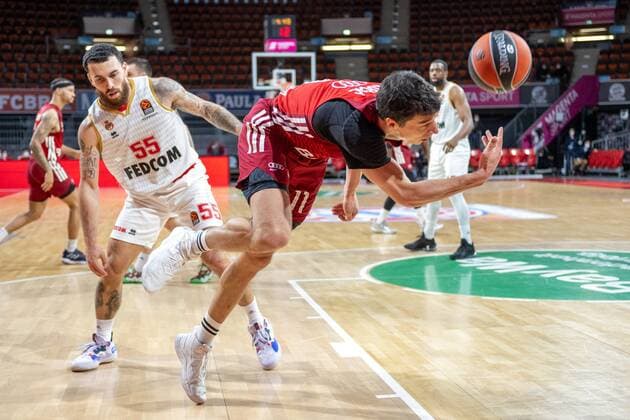 Mike James 55 (AS Monaco Basket), Vladimir Lucic 11 (FC Bayern), FC Bayern Basketball vs. AS Monaco Basket, Euroleague, 13.01.2022 Muenchen Bayern Deutschland