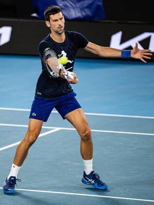 TENNIS AUSTRALIAN OPEN PRACTICE SESSIONS, Novak Djokovic of Serbia in action during a practice session ahead of the Australian Open at Melbourne Park in Melbourne, Friday, January 14, 2022. ( NO ARCHIVING, EDITORIAL USE ONLY, NO USE IN BOOKS WITHOUT CONSENT MELBOURNE VIC AUSTRALIA  Copyright: xDIEGOxFEDELEx 20220114001613221104