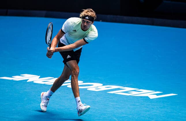 TENNIS AUSTRALIAN OPEN PRACTICE SESSIONS, Alexander Zverev of Germany in action during a practice session ahead of the Australian Open at Melbourne Park in Melbourne, Friday, January 14, 2022. ( NO ARCHIVING, EDITORIAL USE ONLY, NO USE IN BOOKS WITHOUT CONSENT MELBOURNE VIC AUSTRALIA  Copyright: xDIEGOxFEDELEx 20220114001613261312