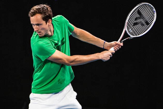TENNIS AUSTRALIAN OPEN PRACTICE SESSIONS, Daniil Medvedev of Russia during a practice session ahead of the Australian Open at Melbourne Park in Melbourne, Friday, January 14, 2022. ( NO ARCHIVING, EDITORIAL USE ONLY, NO USE IN BOOKS WITHOUT CONSENT MELBOURNE VIC AUSTRALIA  Copyright: xDIEGOxFEDELEx 20220114001613264311