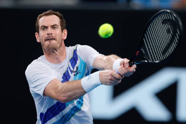 Andy Murray of Great Britain plays a backhand against Reilly Opelka of USA during the MenÕs Semi Final at the Sydney Tennis Classic 2022 at Sydney Olympic Park Tennis Centre, Sydney, Australia on 14 January 2022. Copyright: xPeterxDovganx 30470608