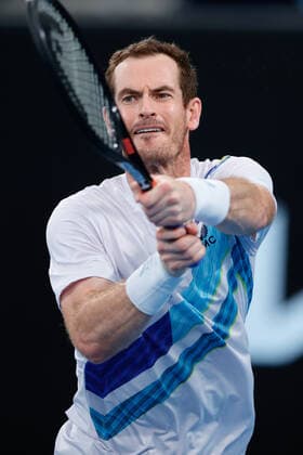 Andy Murray of Great Britain plays a backhand against Reilly Opelka of USA during the MenÕs Semi Final at the Sydney Tennis Classic 2022 at Sydney Olympic Park Tennis Centre, Sydney, Australia on 14 January 2022. Copyright: xPeterxDovganx 30470609