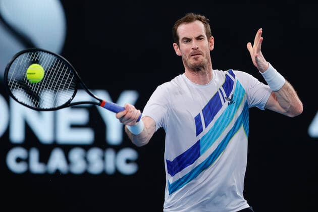 Andy Murray of Great Britain plays a forehand against Reilly Opelka of USA during the MenÕs Semi Final at the Sydney Tennis Classic 2022 at Sydney Olympic Park Tennis Centre, Sydney, Australia on 14 January 2022. Copyright: xPeterxDovganx 30470629