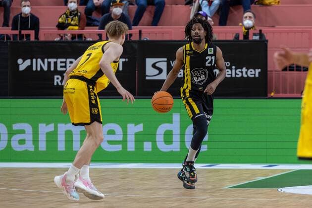 Rohndell Domminic Goodwin (Kirchheim Knights, 21) Tigers Tuebingen vs. Kirchheim Knights, 2. Basketball Bundesliga, Pro A, Barmer 2 Basketball, 19. Spieltag , Spielzeit 2021 2022, 14.01.2022 Tigers Tuebingen vs. Kirchheim Knights, 2. Basketball Bundesliga, Pro A, Barmer 2 Basketball, 19. Spieltag , Spielzeit 2021 2022, 14.01.2022 Tuebingen Copyright: xNinaxSanderx xEibnerxPressefotox EP_NSR