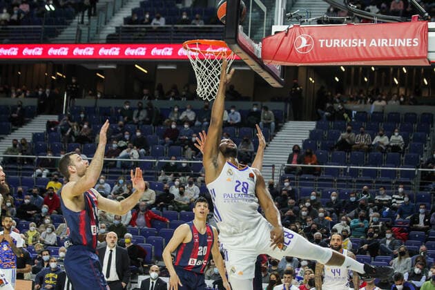 January 14, 2022, MADRID, MADRID, SPAIN: Guerschon Yabusele of Real Madrid in action during Turkish Airlines Euroleague basketball match between Real Madrid and Bitci Baskonia Vitoria Gasteiz at Wizink Center on January 14, 2022 in Madrid, Spain. MADRID SPAIN - ZUMAa181 20220114_zaa_a181_011 Copyright: xIrinaxR.xHipolitox