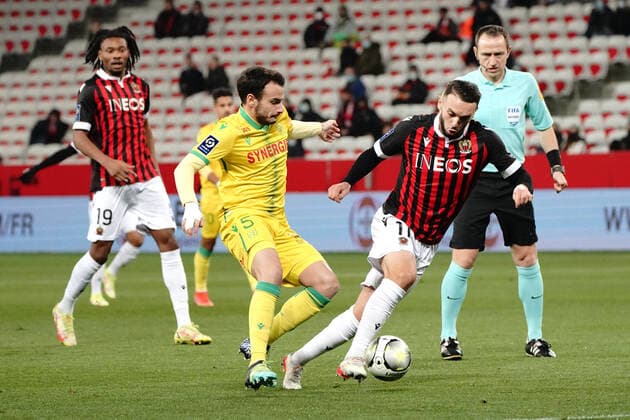 Amine Gouiri (OGC Nice) - Pedro Chirivella (FC Nantes) FOOTBALL : OGC Nice vs FC Nantes - Ligue 1 Uber Eats - Nice - 14 01 2021 NorbertScanella Panoramic 