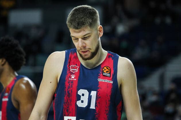January 14, 2022, MADRID, MADRID, SPAIN: Rokas Giedraitis of Baskonia gestures during Turkish Airlines Euroleague basketball match between Real Madrid and Bitci Baskonia Vitoria Gasteiz at Wizink Center on January 14, 2022 in Madrid, Spain. MADRID SPAIN - ZUMAa181 20220114_zaa_a181_022 Copyright: xIrinaxR.xHipolitox