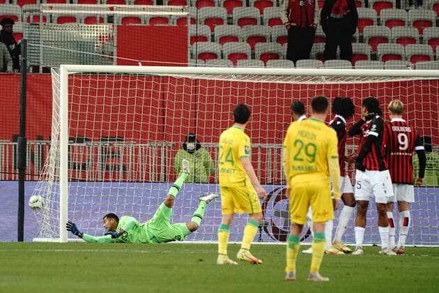 but - Andrei Girotto (FC Nantes) - Walter Benitez (OGC Nice) FOOTBALL : OGC Nice vs FC Nantes - Ligue 1 Uber Eats - Nice - 14 01 2021 NorbertScanella Panoramic 