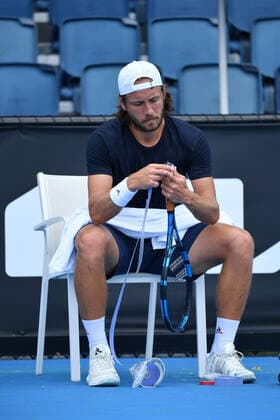 Lucas Pouille (Fra) TENNIS : Australian Open 2022 AntoineCouvercelle Panoramic 