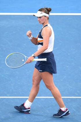 SYDNEY TENNIS CLASSIC, Barbora Krejcikova of the Czech Republic gestures during the Women?s Final match against Paula Badosa of Spain on Day 6 of the Sydney Tennis Classic at Sydney Olympic Park in Sydney, Saturday, January 15, 2022. ( NO ARCHIVING, EDITORIAL USE ONLY, NO USE IN BOOKS WITHOUT CONSENT SYDNEY NSW AUSTRALIA  Copyright: xDANxHIMBRECHTSx 20220115001613554332