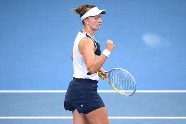 SYDNEY TENNIS CLASSIC, Barbora Krejcikova of the Czech Republic gestures during the Women?s Final match against Paula Badosa of Spain on Day 6 of the Sydney Tennis Classic at Sydney Olympic Park in Sydney, Saturday, January 15, 2022. ( NO ARCHIVING, EDITORIAL USE ONLY, NO USE IN BOOKS WITHOUT CONSENT SYDNEY NSW AUSTRALIA  Copyright: xDANxHIMBRECHTSx 20220115001613554655