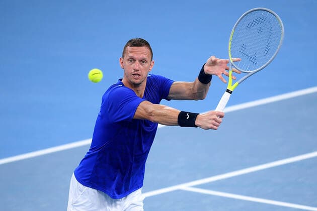 SYDNEY TENNIS CLASSIC, Filip Polasek of Slovakia during his doubles final match with John Peers of Australia, against Simone Bolelli and Fabio Fognini of Italy on Day 6 of the Sydney Tennis Classic at Sydney Olympic Park in Sydney, Saturday, January 15, 2022. ( NO ARCHIVING, EDITORIAL USE ONLY, NO USE IN BOOKS WITHOUT CONSENT SYDNEY NSW AUSTRALIA  Copyright: xDANxHIMBRECHTSx 20220115001613549647