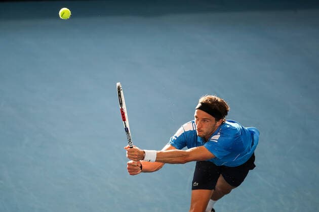 ADELAIDE INTERNATIONAL 2 FINAL, Arthur Rinderknech of France in his match against Thanasi Kokkinakis of Australia during the Adelaide International 2 Mens Final in Adelaide, Saturday, January 15, 2022. ( NO ARCHIVING, EDITORIAL USE ONLY, NO USE IN BOOKS WITHOUT CONSENT ADELAIDE SA AUSTRALIA  Copyright: xMATTxTURNERx 20220115001613560688