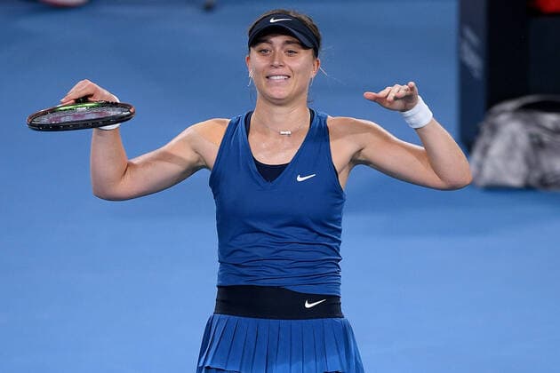 SYDNEY TENNIS CLASSIC, Paula Badosa of Spain gestures after winning the Women?s Final against Barbora Krejcikova of the Czech Republic on Day 6 of the Sydney Tennis Classic at Sydney Olympic Park in Sydney, Saturday, January 15, 2022. ( NO ARCHIVING, EDITORIAL USE ONLY, NO USE IN BOOKS WITHOUT CONSENT SYDNEY NSW AUSTRALIA  Copyright: xDANxHIMBRECHTSx 20220115001613564188
